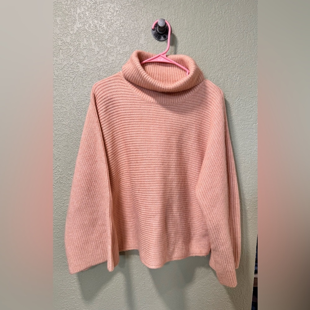 Worthington Pink Cowl Neck Sweater L